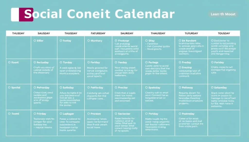 Generate an image of a social media content calendar for a Qatar business