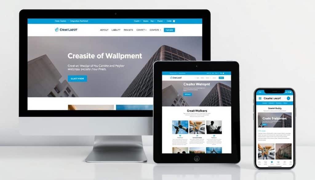 Generate an image of a website displayed on multiple devices