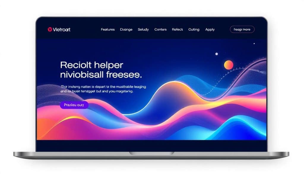Generate an image of a website that exemplifies cutting-edge graphic design.