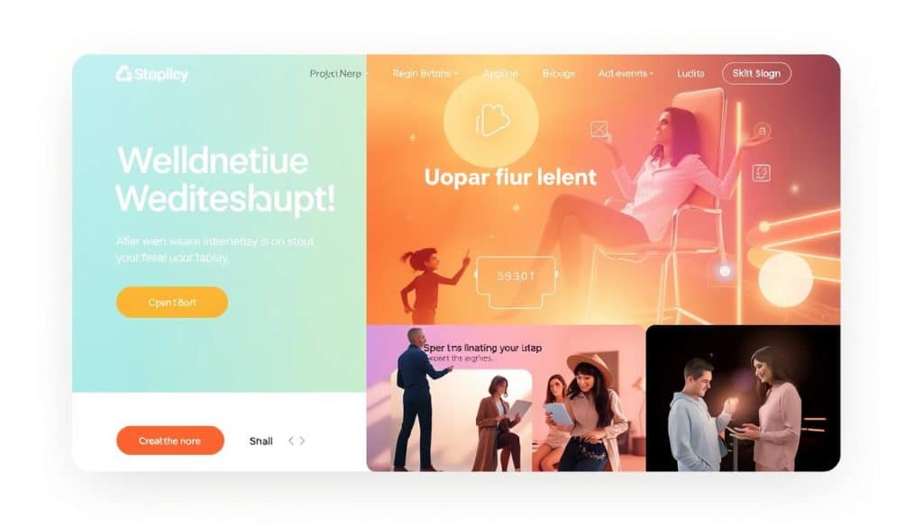 Generate an image of a website with engaging interactive elements.