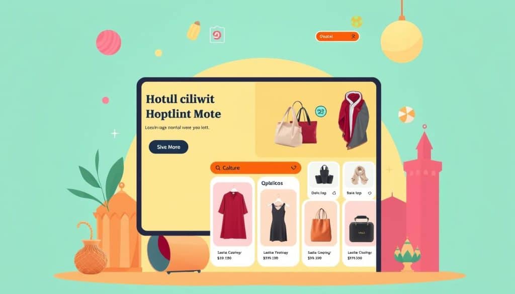 Generate an image of an e-commerce web application on a Qatar-based online store