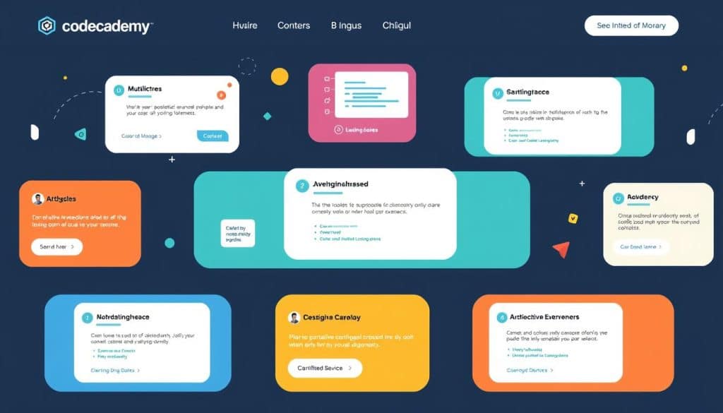 Generate an image of an online learning platform like Codecademy.