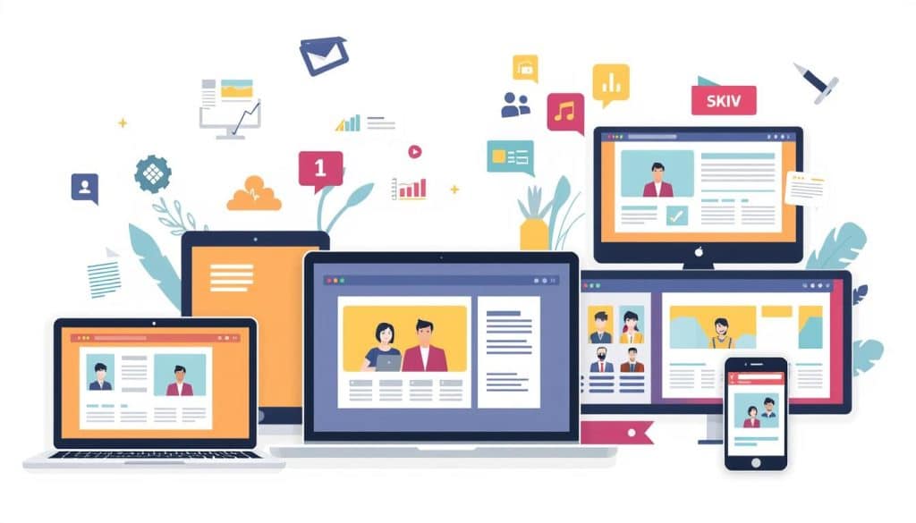 Generate an image of online course platforms