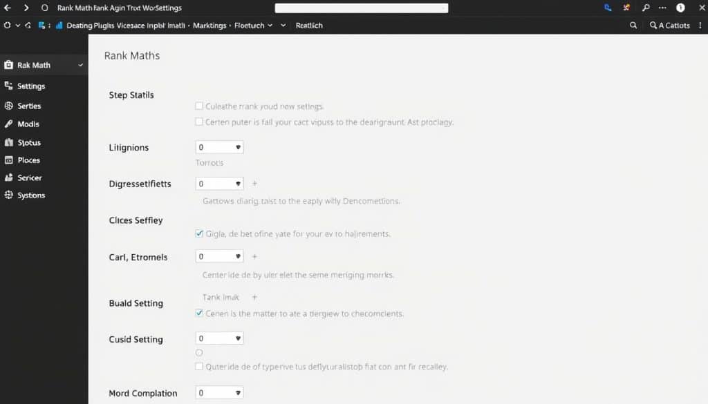 Generate an image of the Rank Math plugin settings page on a WordPress site.