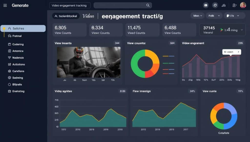 Generate an image of website video engagement tracking dashboard