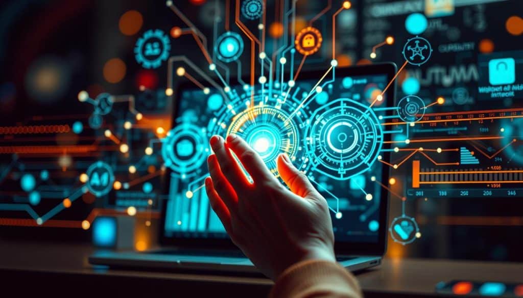 Generate an image representing AI integration in a web application.