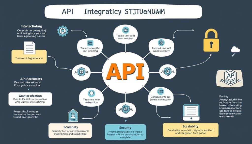 Generate an image representing API integration strategies