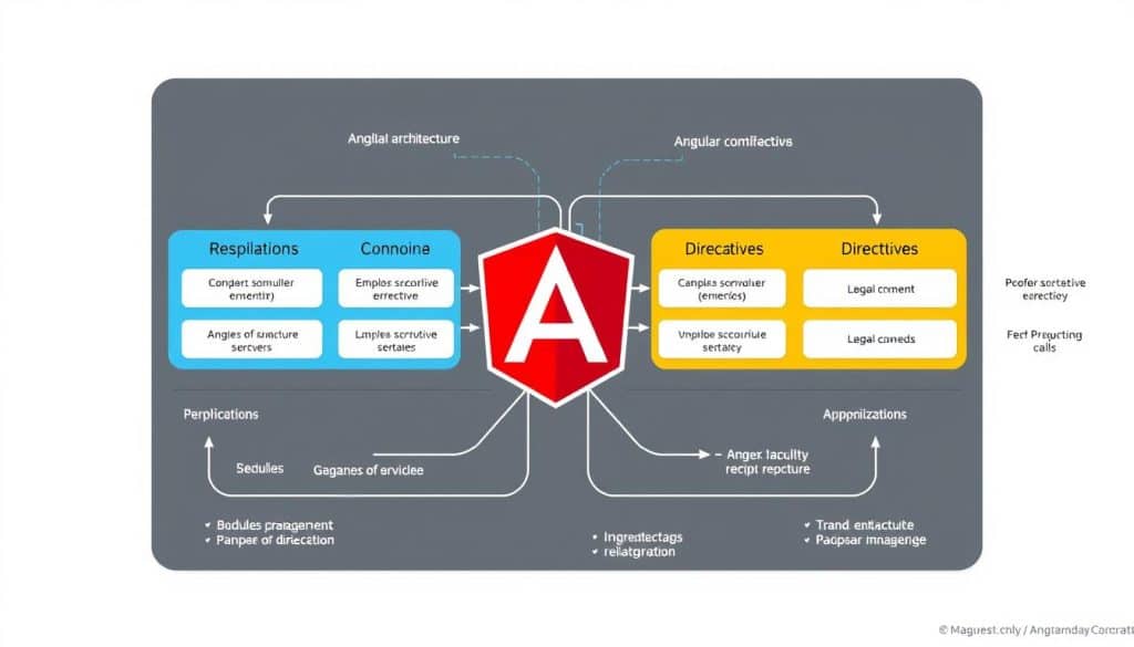 Generate an image representing Angular framework architecture