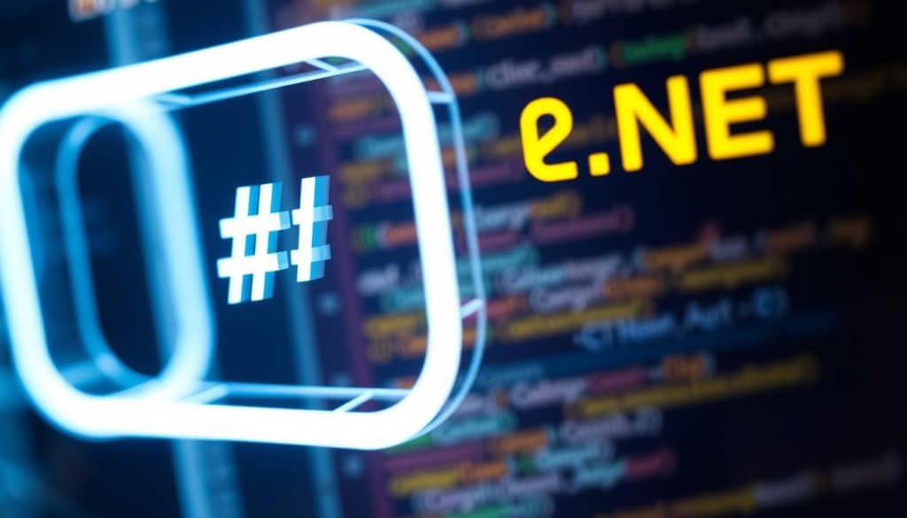 Generate an image representing C# and .NET integration for web development