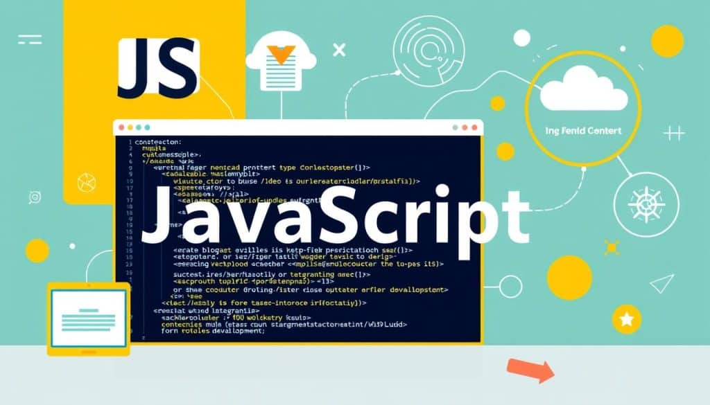 Generate an image representing JavaScript's role in web development.
