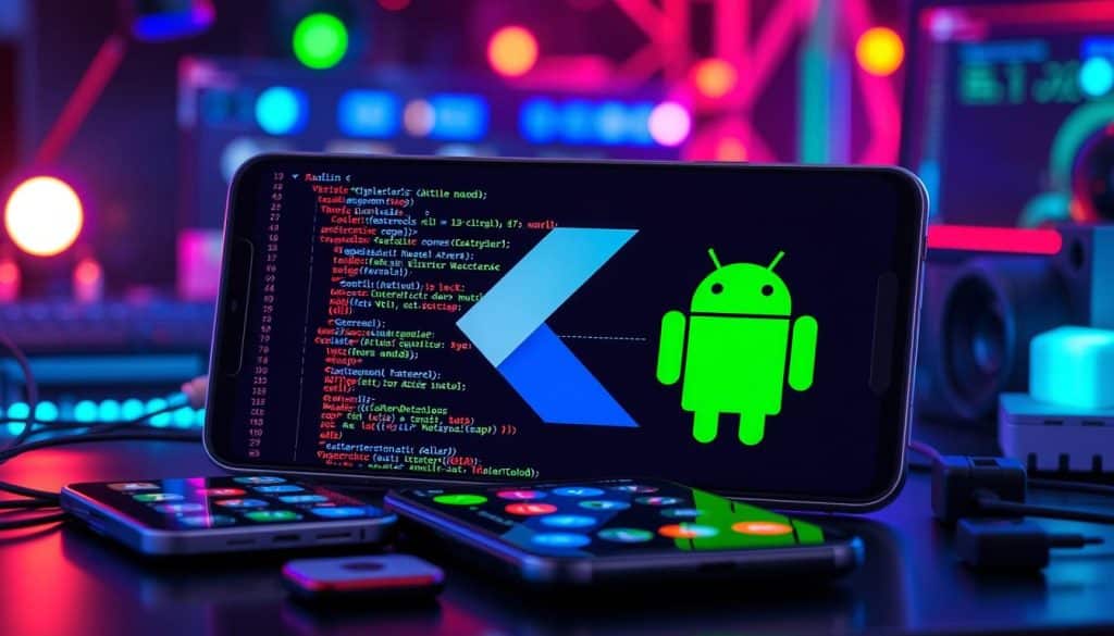 Generate an image representing Kotlin development for Android applications