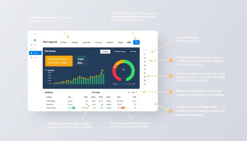 Generate an image representing Morningscore SEO tool interface
