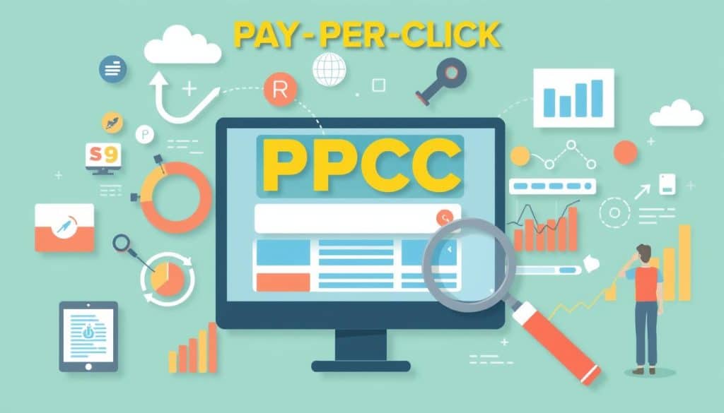 Generate an image representing PPC advertising