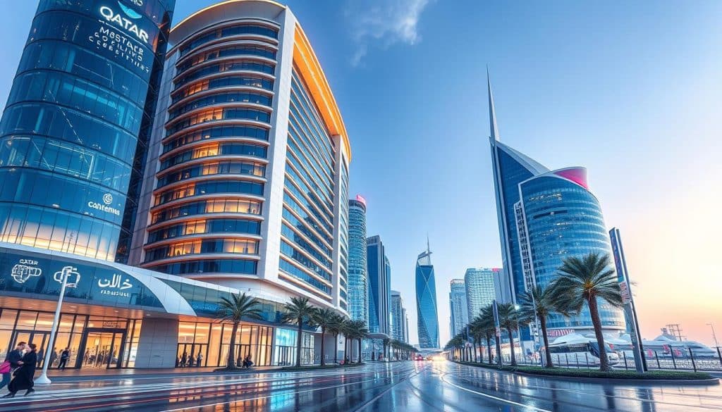 Generate an image representing Qatar's digital landscape