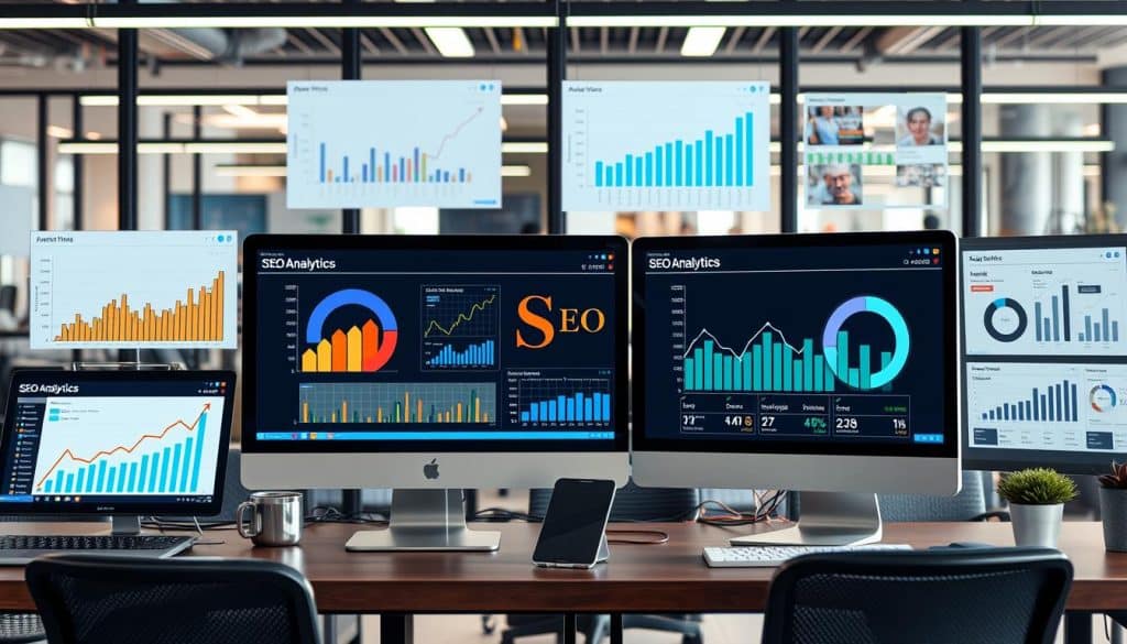 Generate an image representing SEO analytics tools