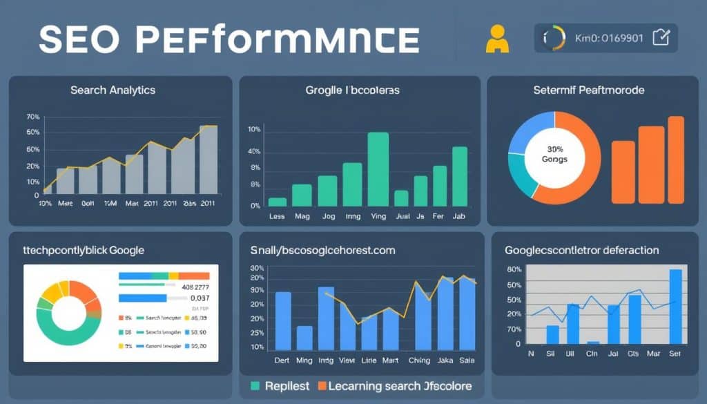Generate an image representing SEO performance analysis with Google Analytics and Search Console data. Generate an image representing SEO performance analysis with Google Analytics and Search Console data.