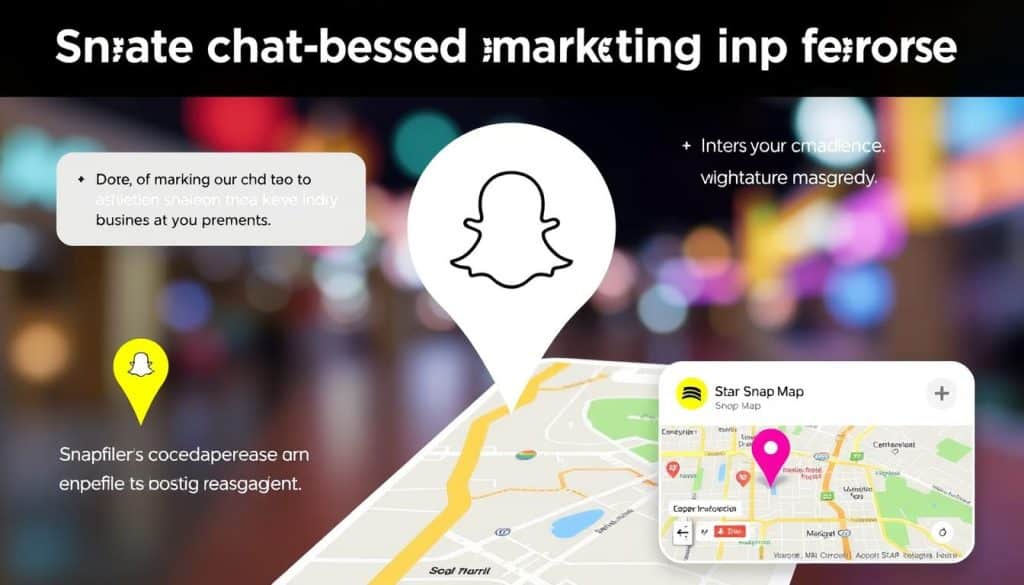 Generate an image representing Snapchat's location-based marketing features, such as geofilters and Snap Maps.