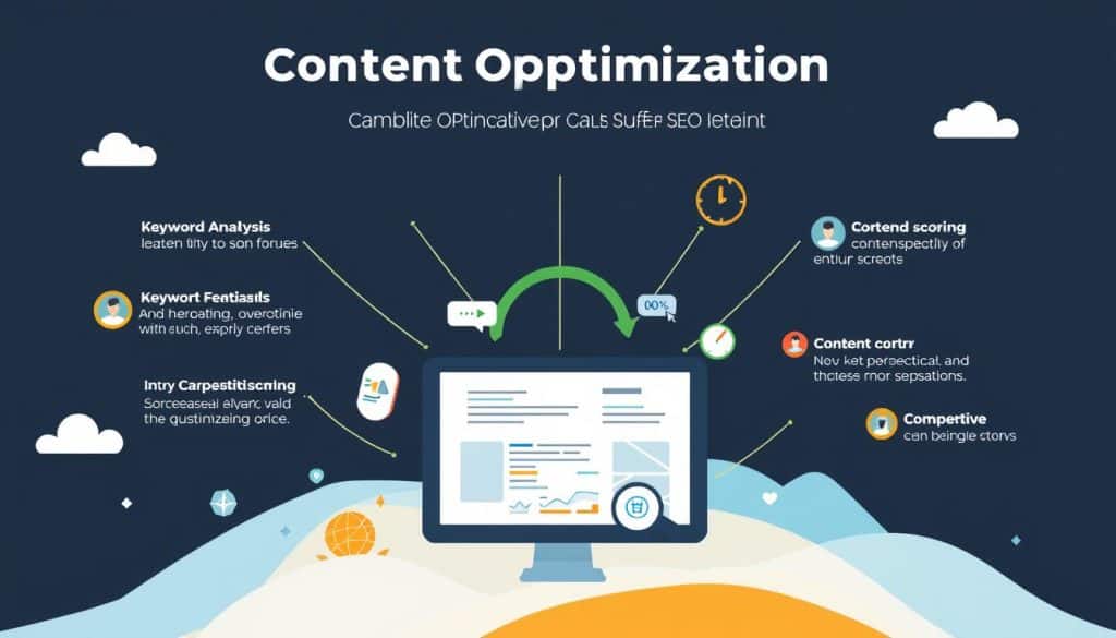 Generate an image representing Surfer SEO's content optimization capabilities.