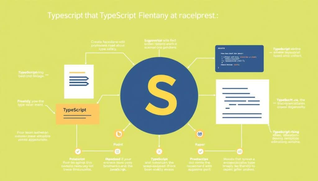 Generate an image representing TypeScript's role in enhancing JavaScript with type safety.