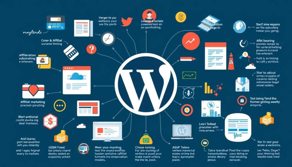 Generate an image representing WordPress frontend monetization strategies Generate an image representing WordPress frontend monetization strategies