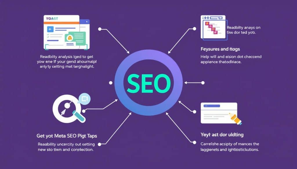 Generate an image representing Yoast SEO plugin features
