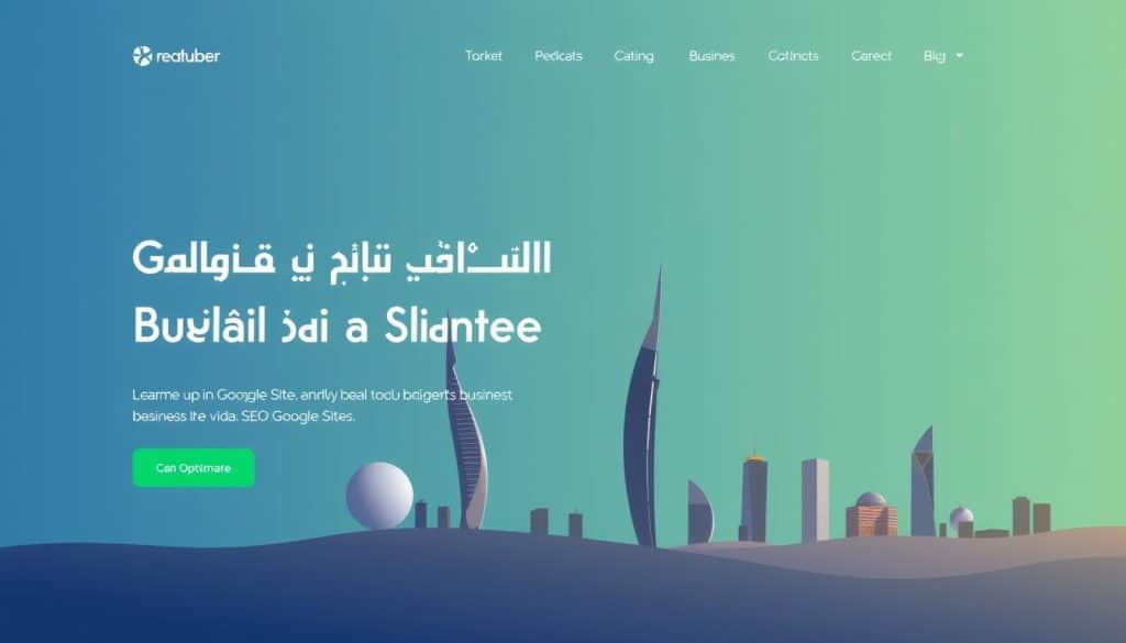 Generate an image representing a Qatari business website on Google Sites, optimized for SEO.