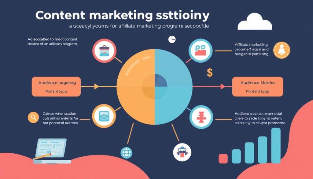 Generate an image representing a content marketing strategy for affiliate marketing programs.