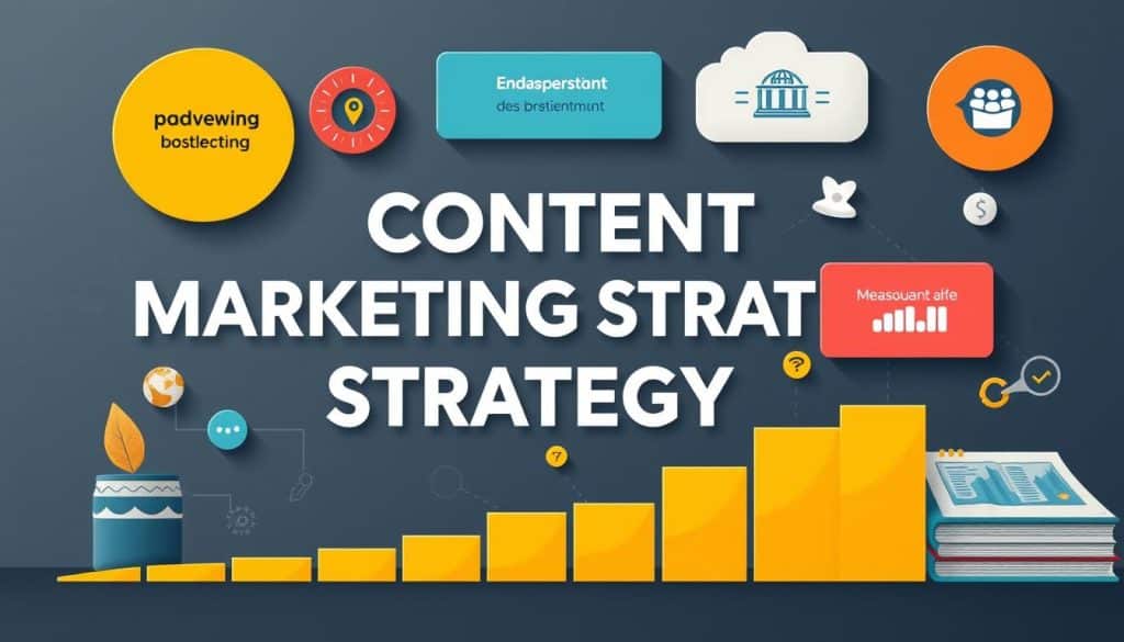 Generate an image representing a content marketing strategy that drives value for businesses.