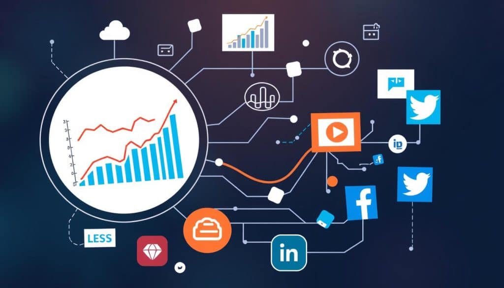 Generate an image representing a data-driven social media strategy