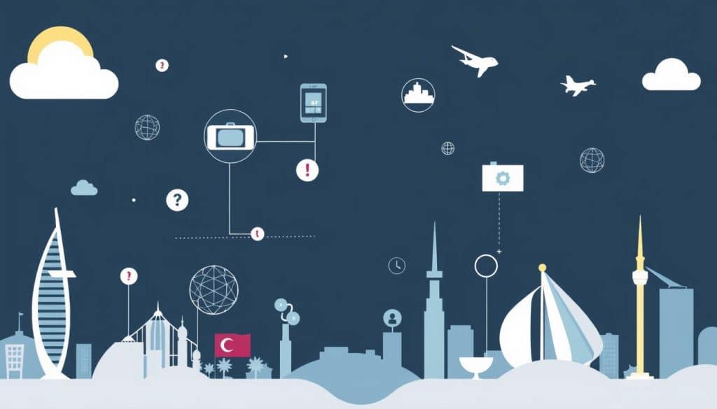 Generate an image representing a digital PR strategy implementation in Qatar