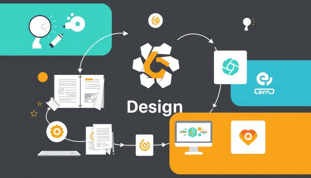 Generate an image representing a logo design process