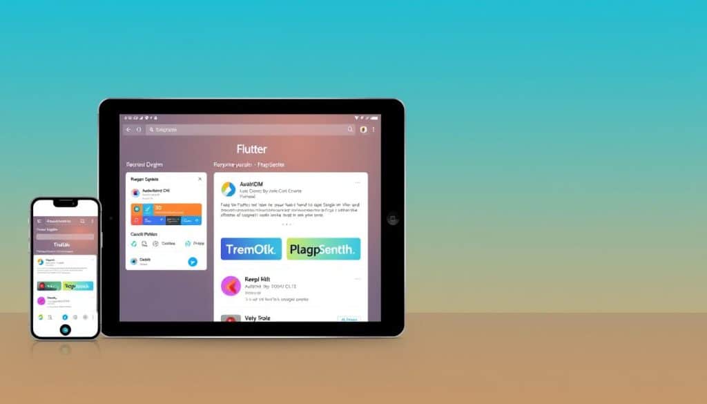Generate an image representing a responsive Flutter web application