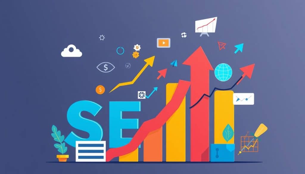 Generate an image representing a startup's SEO growth
