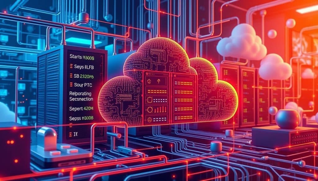 Generate an image representing cloud infrastructure for backend development