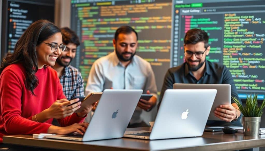 Generate an image representing collaboration and version control in web development.