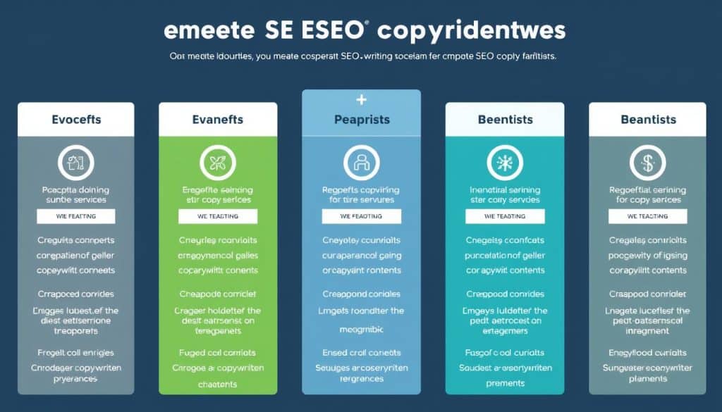 Generate an image representing competitive SEO copywriting services pricing