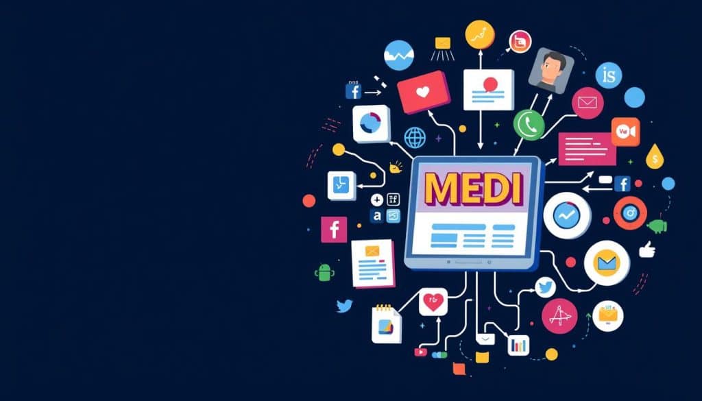 Generate an image representing comprehensive social media branding services