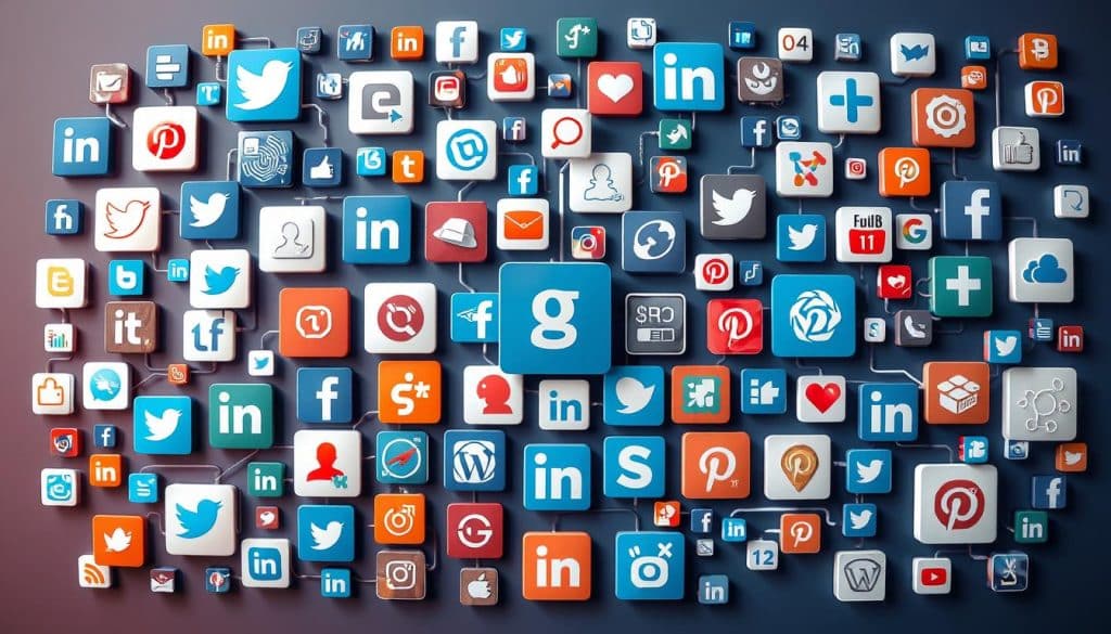 Generate an image representing comprehensive social media services