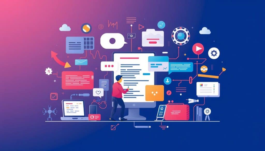 Generate an image representing comprehensive web and mobile app development services.