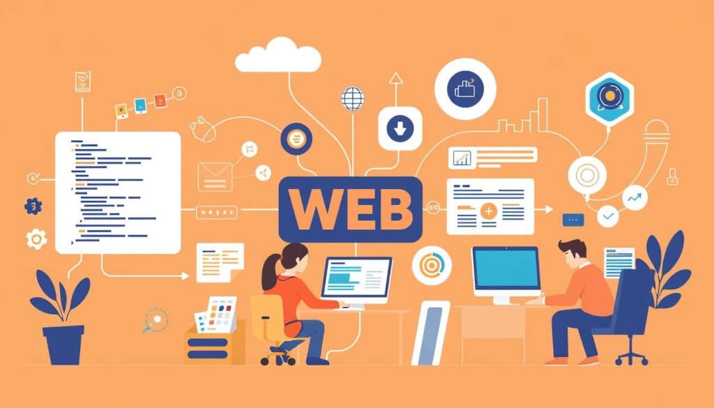 Generate an image representing custom web application development