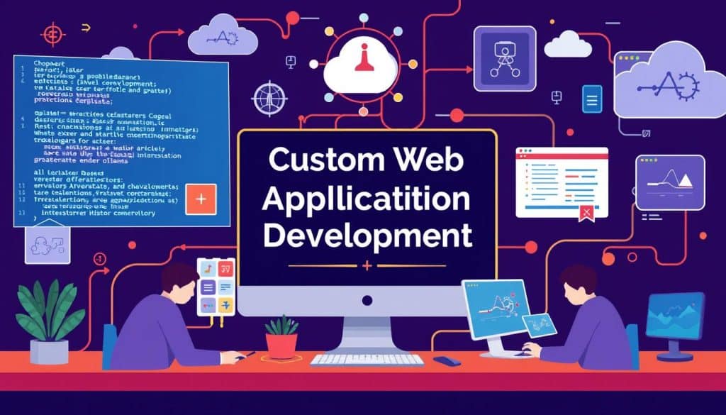 Generate an image representing custom web application development services