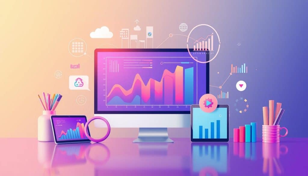 Generate an image representing data analytics in digital marketing campaigns.