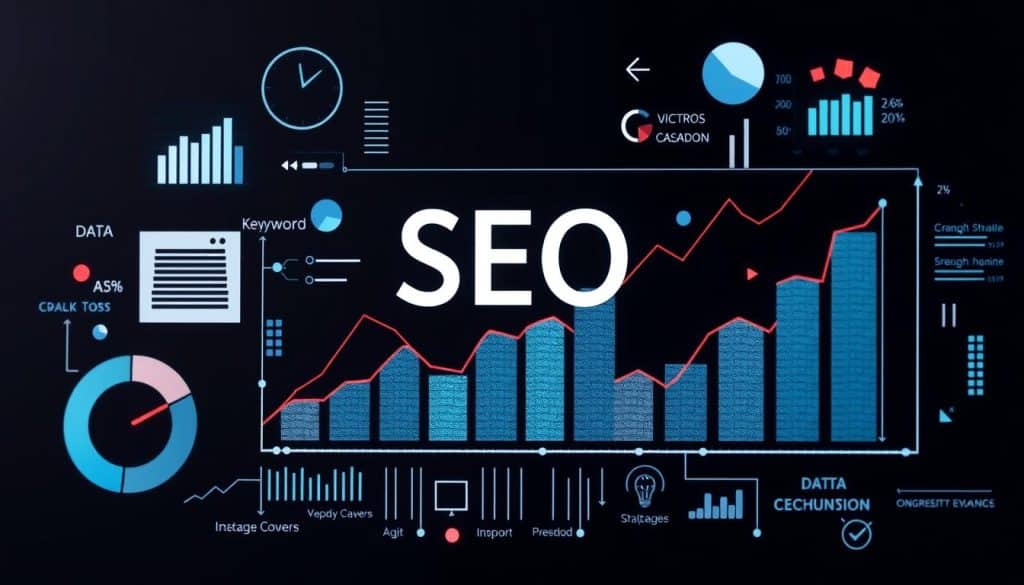 Generate an image representing data-driven SEO analytics