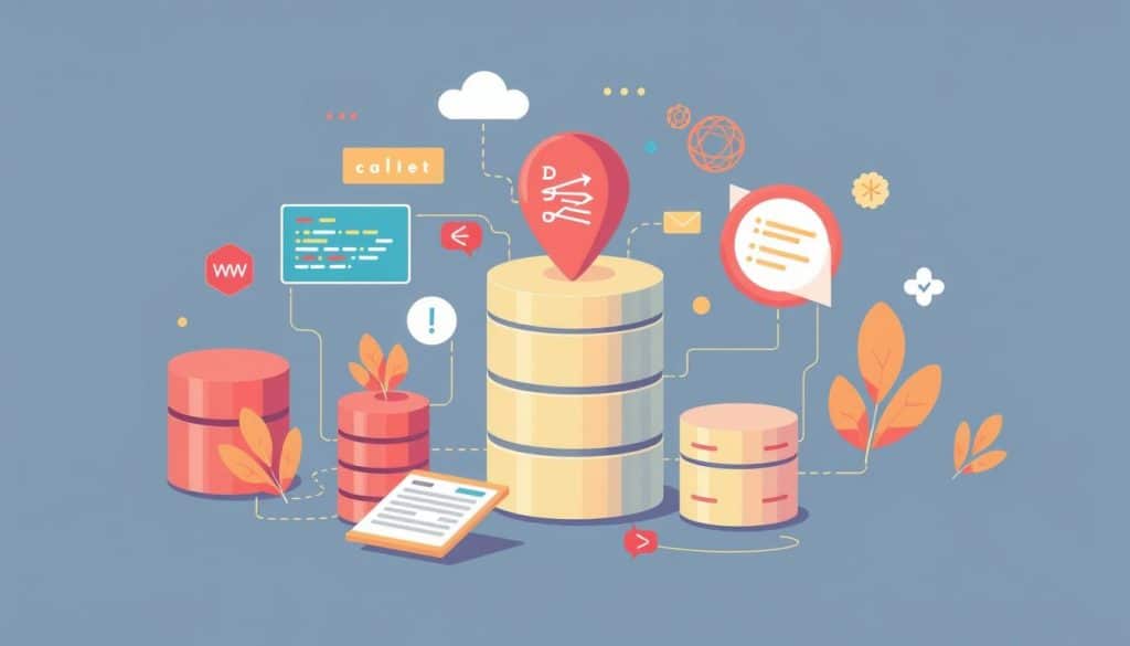 Generate an image representing database languages in web development