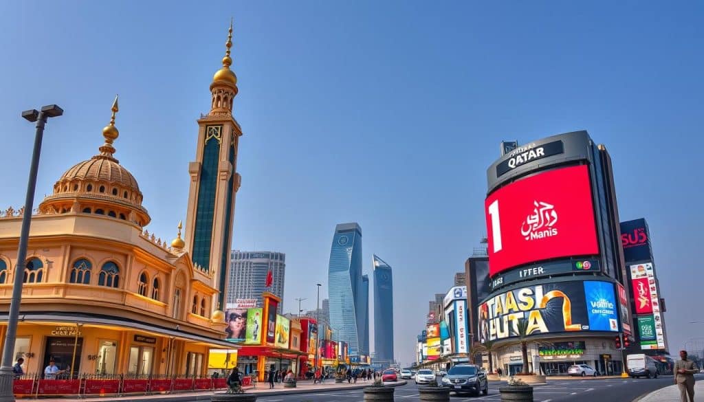 Generate an image representing display advertising in Qatar