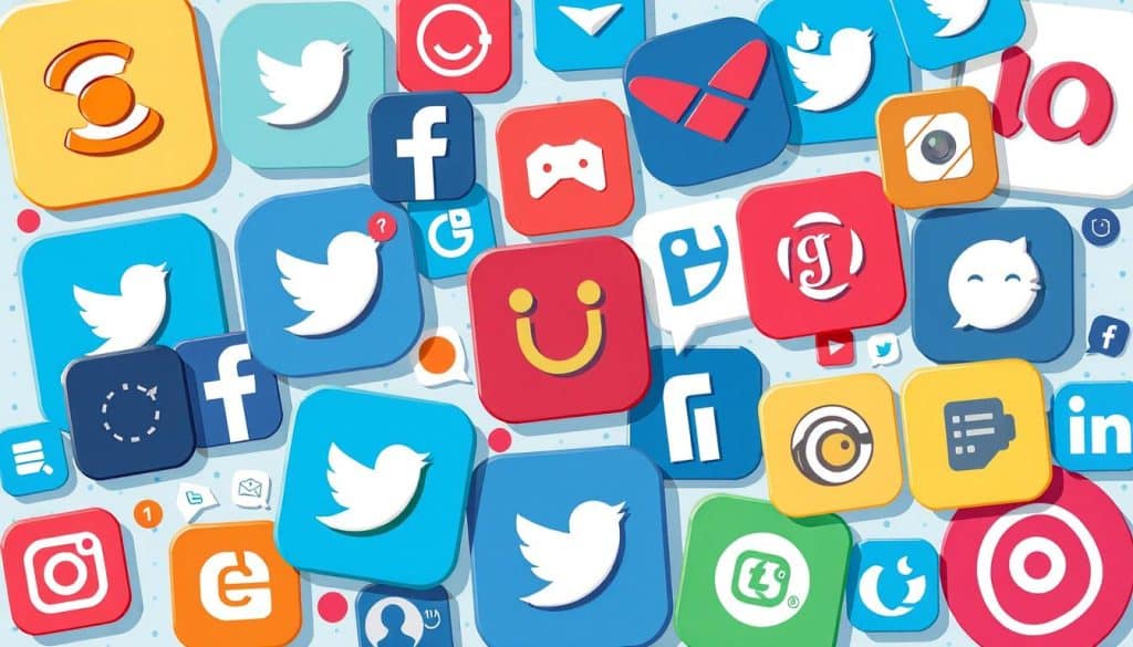 Generate an image representing diverse social media platforms