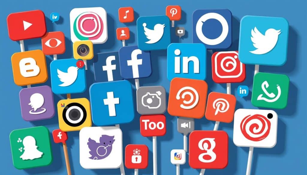 Generate an image representing diverse social media platforms