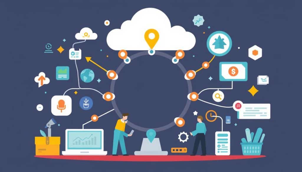 Generate an image representing e-commerce link building strategies