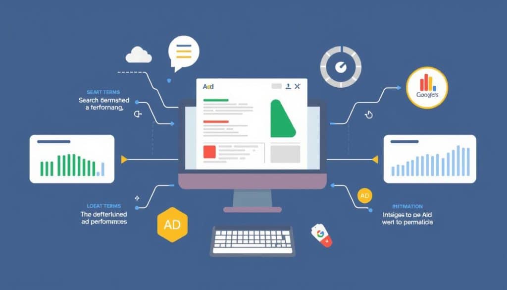 Generate an image representing effective keyword optimization for Google Ads campaigns. Generate an image representing effective keyword optimization for Google Ads campaigns.