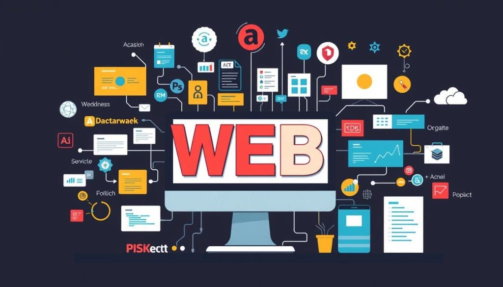 Generate an image representing full-stack web development